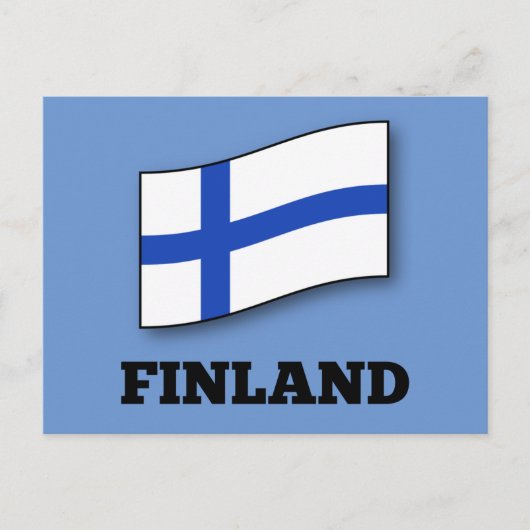 Carte Postale Drapeau de la Finlande (Devant)