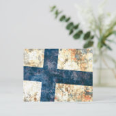 Carte Postale Drapeau de la Finlande (Debout devant)