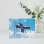 Carte Postale Drapeau de la Finlande (Debout devant)