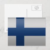 Carte Postale Drapeau de la Finlande. (Devant / Derrière)