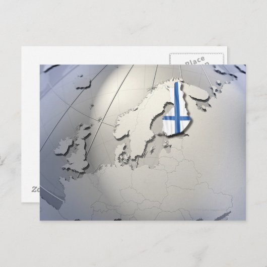 Carte Postale Drapeau de la Finlande (Devant / Derrière)