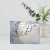 Carte Postale Drapeau de la Finlande (Debout devant)