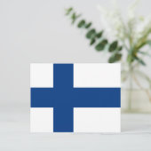 Carte Postale Drapeau de la Finlande (Debout devant)
