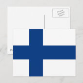 Carte Postale Drapeau de la Finlande (Devant / Derrière)