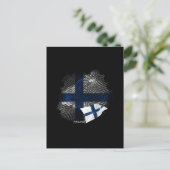 Carte Postale Drapeau de la Finlande (Debout devant)