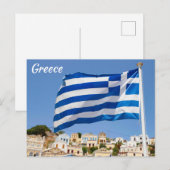 Carte Postale drapeau de la Grèce (Devant / Derrière)