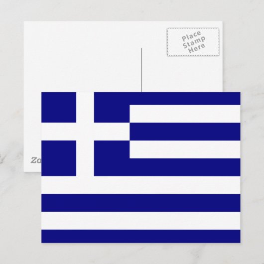 Carte Postale Drapeau de la Grèce (Devant / Derrière)