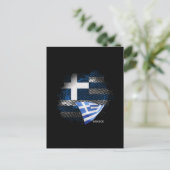 Carte Postale Drapeau de la Grèce (Debout devant)