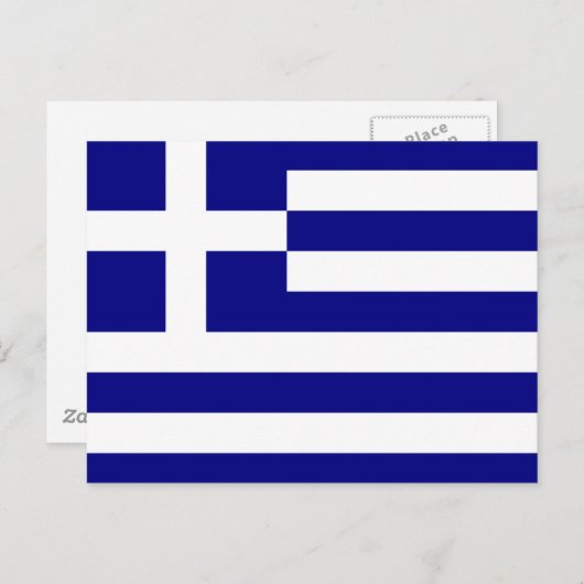 Carte Postale Drapeau de la Grèce (Devant / Derrière)