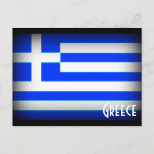 Carte Postale Drapeau de la Grèce foncé