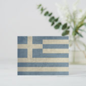 Carte Postale Drapeau de la Grèce vintage (Debout devant)