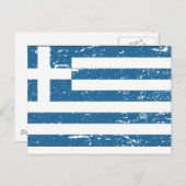 Carte Postale Drapeau de la Grèce vintage (Devant / Derrière)