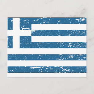 Carte Postale Drapeau de la Grèce vintage