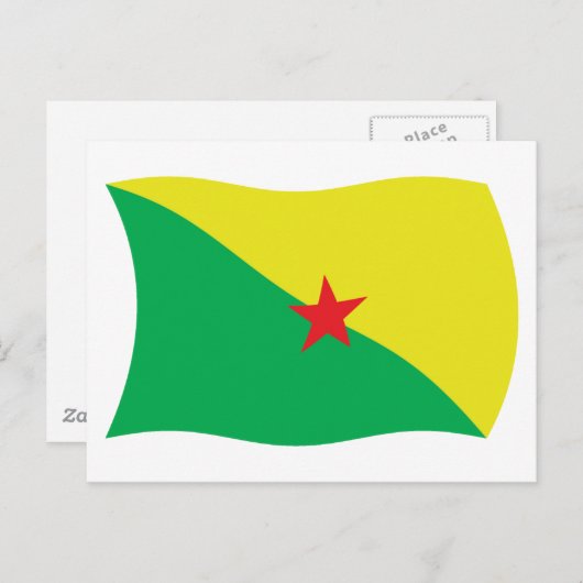 Carte postale drapeau de la Guyane (Devant / Derrière)