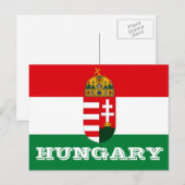 Carte Postale drapeau de la Hongrie (Devant / Derrière)