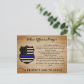 Carte Postale Drapeau de la ligne bleue mince rustique (Debout devant)