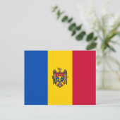 Carte Postale Drapeau de la Moldavie (Debout devant)