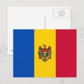 Carte Postale Drapeau de la Moldavie (Devant / Derrière)