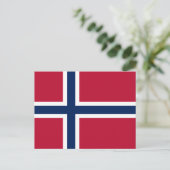 Carte Postale Drapeau de la Norvège (Debout devant)