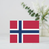 Carte Postale Drapeau de la Norvège (Debout devant)