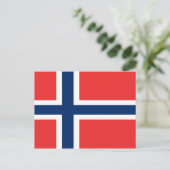Carte Postale Drapeau de la Norvège (Debout devant)