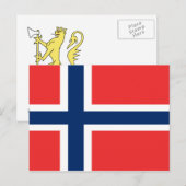 Carte Postale Drapeau de la Norvège (Devant / Derrière)