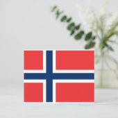 Carte Postale Drapeau de la Norvège (Debout devant)