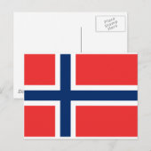 Carte Postale Drapeau de la Norvège (Devant / Derrière)