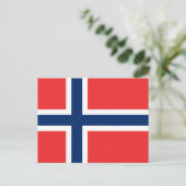 Carte Postale Drapeau de la Norvège (Debout devant)