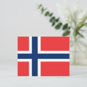 Carte Postale Drapeau de la Norvège (Debout devant)