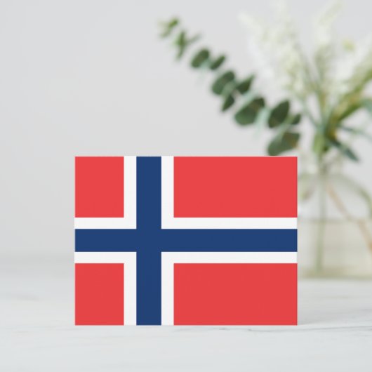 Carte Postale Drapeau de la Norvège (Debout devant)