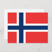 Carte Postale Drapeau de la Norvège (Devant / Derrière)