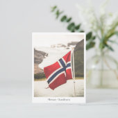 Carte Postale Drapeau de la Norvège Scandinavie Photo (Debout devant)
