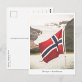 Carte Postale Drapeau de la Norvège Scandinavie Photo (Devant / Derrière)