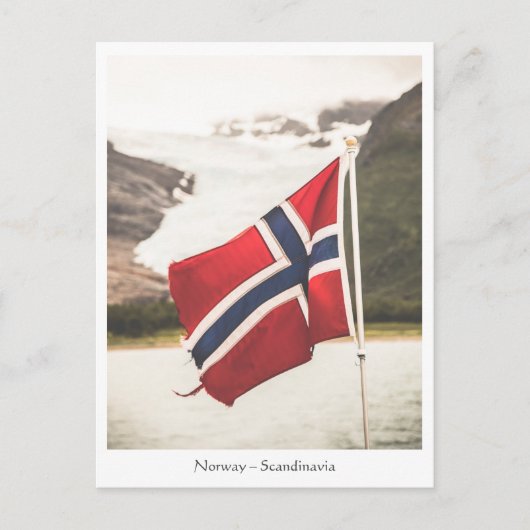 Carte Postale Drapeau de la Norvège Scandinavie Photo (Devant)