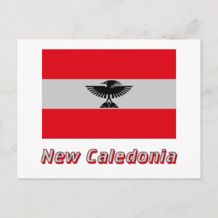 Carte Postale Drapeau de la Nouvelle-Calédonie avec nom