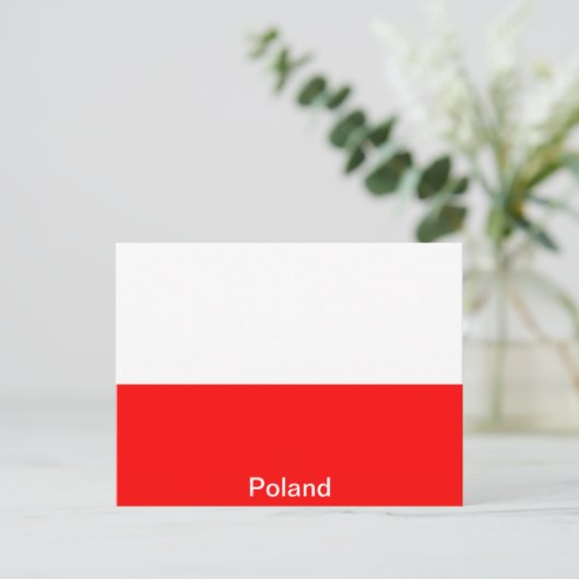 Carte Postale Drapeau de la Pologne (Debout devant)