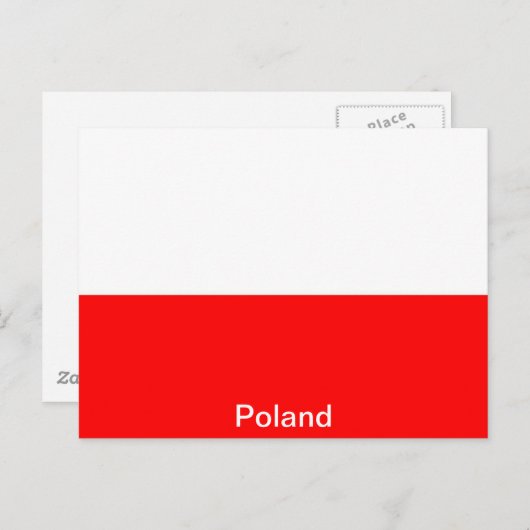 Carte Postale Drapeau de la Pologne (Devant / Derrière)