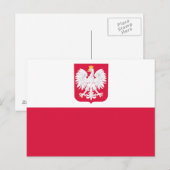 Carte Postale Drapeau de la Pologne (Devant / Derrière)