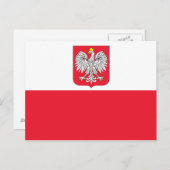 Carte Postale Drapeau de la Pologne (Devant / Derrière)