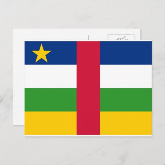 Carte Postale Drapeau de la République centrafricaine (Devant / Derrière)
