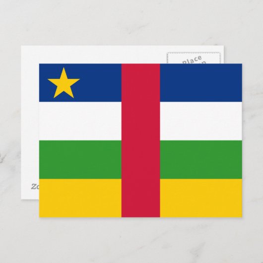 Carte Postale Drapeau de la République centrafricaine (Devant / Derrière)