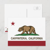 Carte Postale Drapeau de la République de Californie Carpinteria (Devant / Derrière)