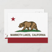 Carte Postale Drapeau de la République de Californie Mammoth Lak (Devant / Derrière)