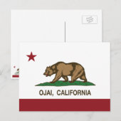 Carte Postale Drapeau de la République de Californie Ojai (Devant / Derrière)
