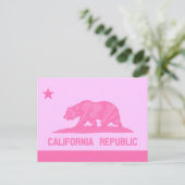 Carte Postale Drapeau de la République de Californie (rose) (Debout devant)