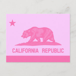 Carte Postale Drapeau de la République de Californie (rose)