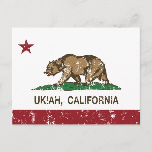 Carte Postale Drapeau de la République de Californie Ukiah (Devant)