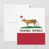 Carte Postale Drapeau de la République de Tasmanie Thylacine Tas (Devant / Derrière)