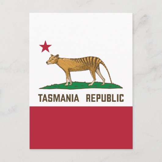 Carte Postale Drapeau de la République de Tasmanie Thylacine Tas (Devant)